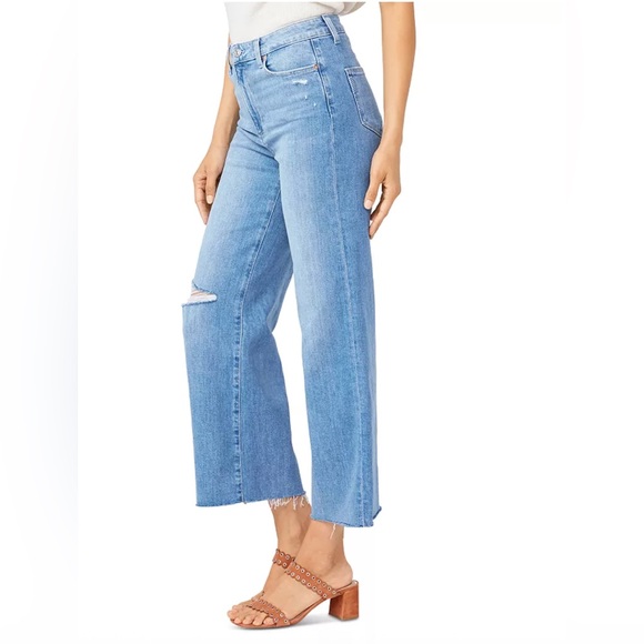 PAIGE Anessa High Rise Ankle Wide Leg Jeans in Kara Destructed Size 26 - Picture 3 of 12